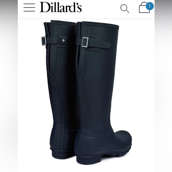 Navy Blue Hunter Rainboots - Picture 2 of 4